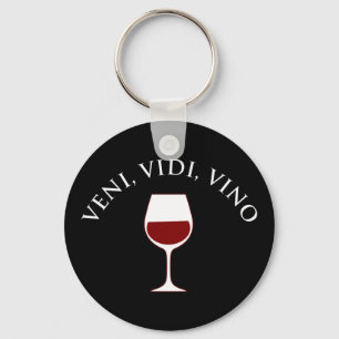 Veni, Vidi, Vino Funny Wine Lover Latin Phrase Key Ring