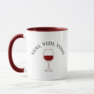 Veni, Vidi, Vino Funny Wine Lover Latin Phrase Mug