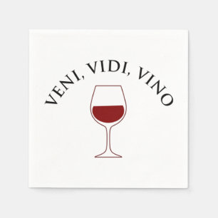 Veni, Vidi, Vino Funny Wine Lover Latin Phrase Napkin