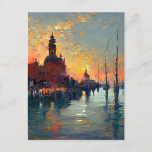 Venice at sunset postcard