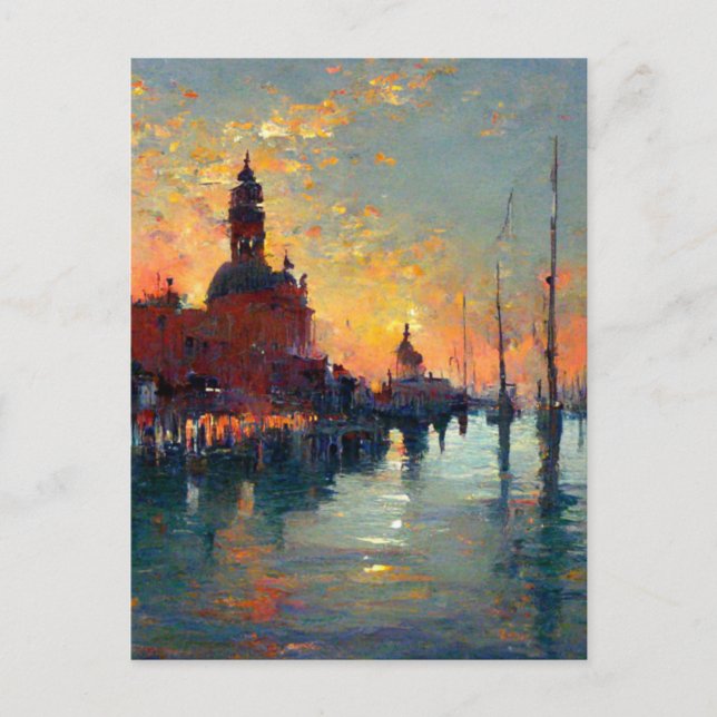 Venice at sunset  postcard (Front)