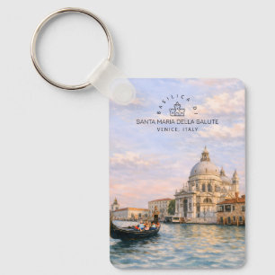 Venice Basilica Salute Watercolor Iconic Domes Key Ring