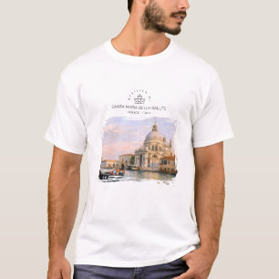 Venice Basilica Salute Watercolor Iconic Domes T-Shirt
