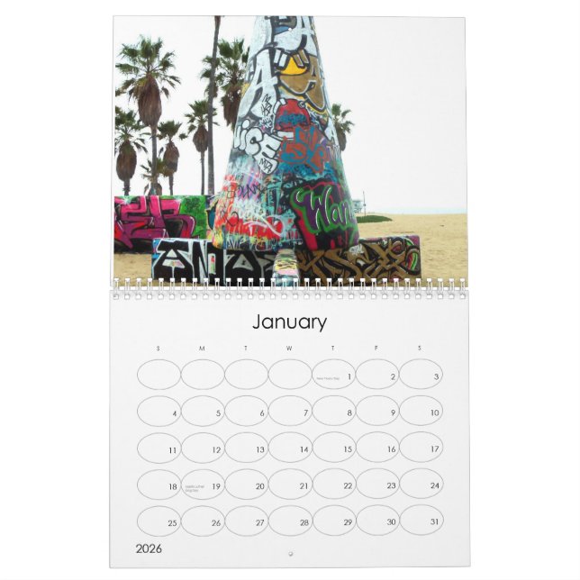 Venice Beach Calendar (Jan 2026)