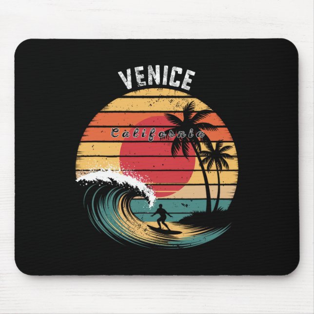 Venice Beach California Beach Surfing  Mouse Pad (Front)