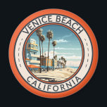 Venice Beach California Boardwalk Travel Art Retro Magnet<br><div class="desc">Venice Beach in a vector art style. Venice Beach,  California,  is an iconic Southern California destination known for its eclectic boardwalk,  vibrant street art,  and lively atmosphere. Located in Los Angeles,  it's a hub of creativity and beachfront fun,  attracting visitors from all over the world.</div>