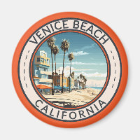 Venice Beach California Boardwalk Travel Art Retro