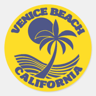 Venice Beach California Classic Round Sticker