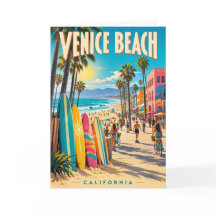 Venice Beach California Colourful Surfboards Poste