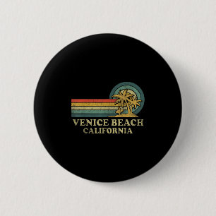 Venice Beach California Family Vacation Vintage Pa 6 Cm Round Badge