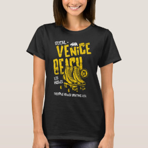 Venice Beach California Retro Roller Skate Distres T-Shirt