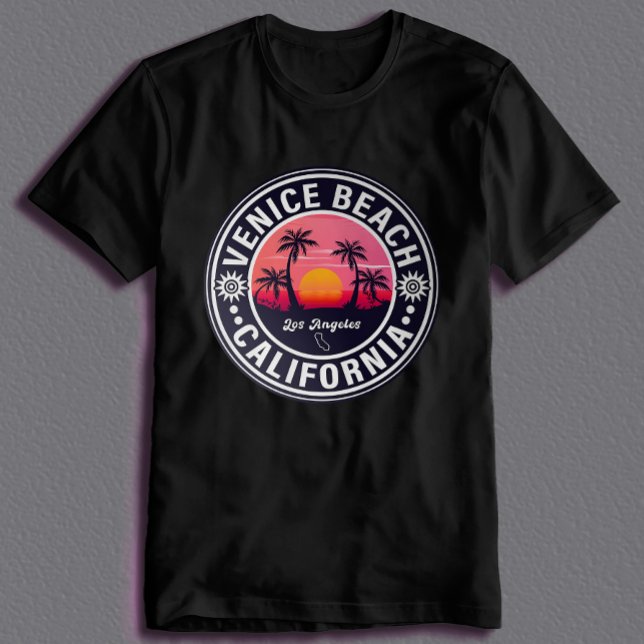 Venice Beach California Retro Sunset Souvenirs 60s T-Shirt (Creator Uploaded)