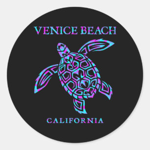 Venice Beach California Sea Turtle Womens Travel Classic Round Sticker