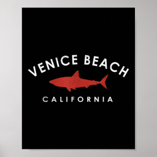 Venice Beach California Shark Vacation Souvenir Vi Poster