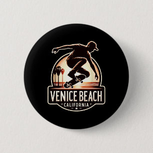 Venice Beach California Skateboarding  6 Cm Round Badge