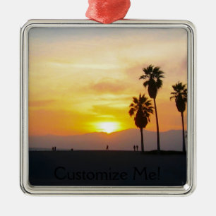 Venice Beach California Sunset Souvenir Metal Tree Decoration