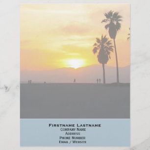 Venice Beach California Sunset Souvenir Personalised Letterhead