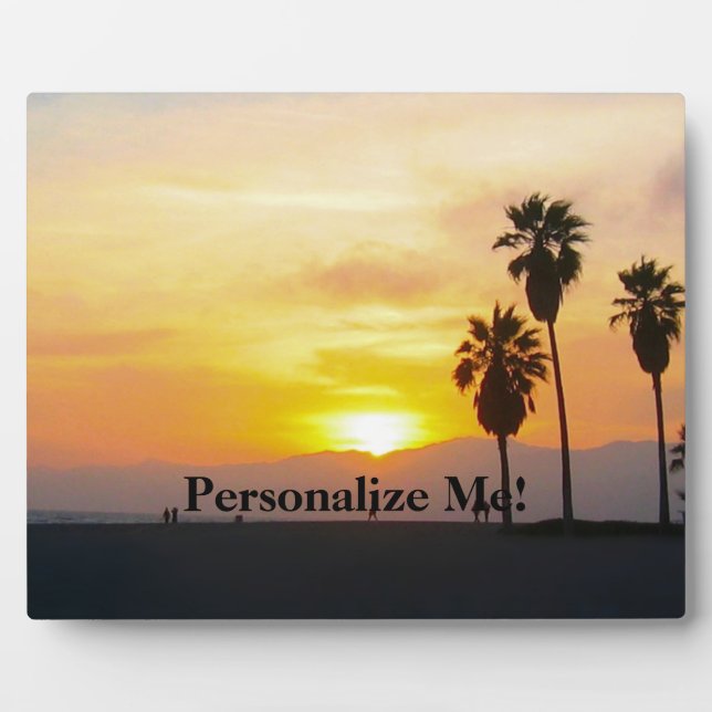 Venice Beach California Sunset Souvenir Plaque (Front)