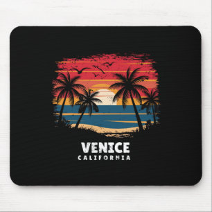 Venice Beach California Surfboarder Palm Tree Souv Mouse Pad