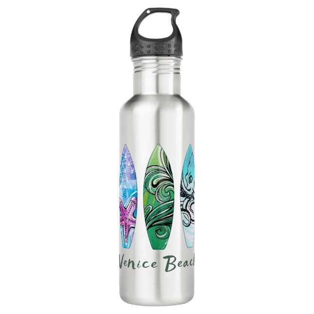 Venice Beach California Surfboards   710 Ml Water Bottle (Front)