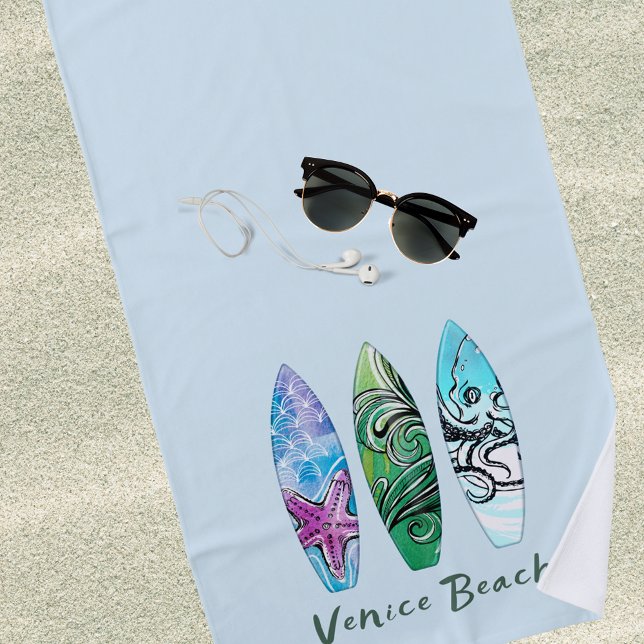 Venice Beach California Surfboards Personalised Towel (Creator Uploaded)