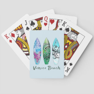 Venice Beach California Surfboards   Playing Cards