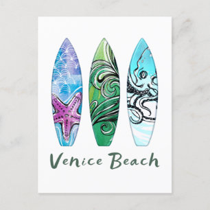 Venice Beach California Surfboards   Postcard