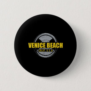 Venice Beach California Usa Gym Bodybuilding Worko 6 Cm Round Badge