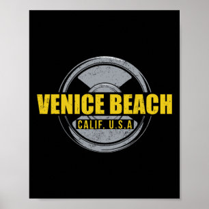 Venice Beach California Usa Gym Bodybuilding Worko Poster