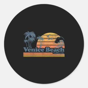 Venice Beach California Vacation Cute Vintage Cali Classic Round Sticker