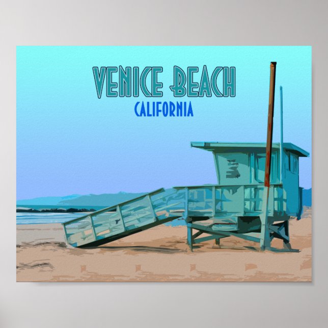 Venice Beach California Vintage Poster (Front)