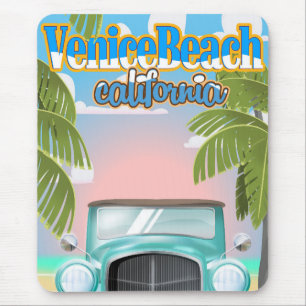 Venice Beach california vintage poster. Mouse Pad