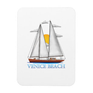 Venice Beach Coastal Nautical Sailing Sailor Magnet