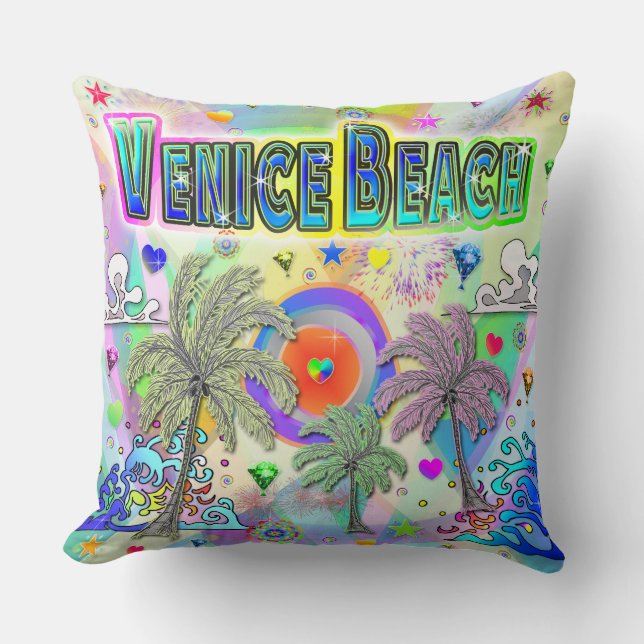 Venice Beach Deep Dream Pillow (Front)