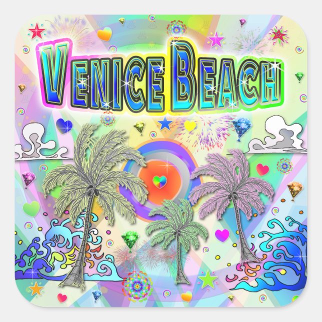 Venice Beach Deep Dream Sticker (Front)