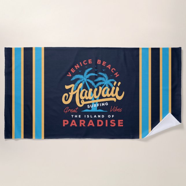 Venice Beach Hawaii Towel (Front)