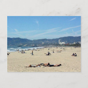 Venice Beach Looking North On With The Santa Monic Postcard