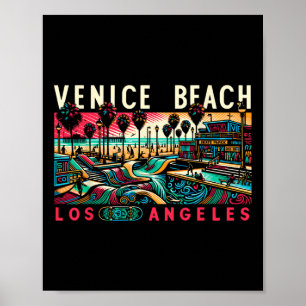 Venice Beach Los Angeles Travel Summer Family Vaca Poster