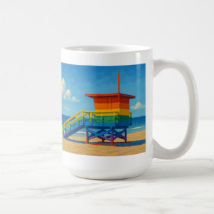 Venice Beach Rainbow Lifeguard Stand Coffee Mug
