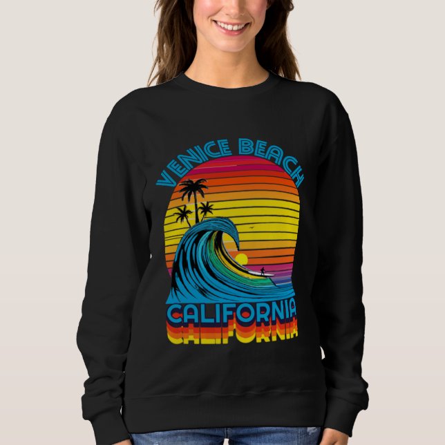 Venice Beach Retro Throwback Surf & Beach Souvenir Sweatshirt (Front)