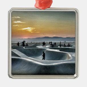 Venice Beach Skateboard Park Metal Ornament
