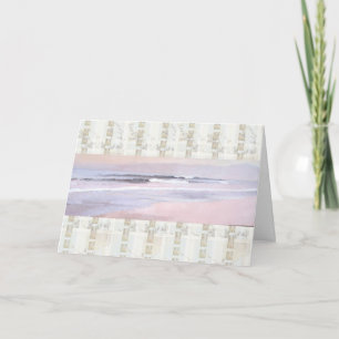 Venice Beach soft ocean waves floral folded card