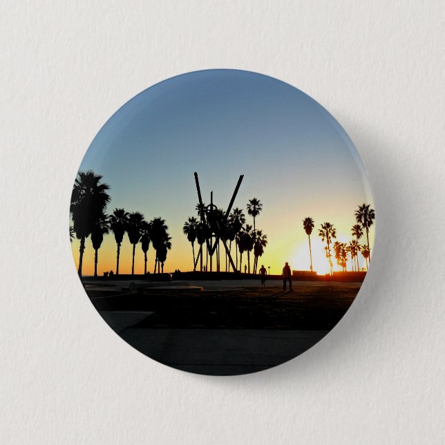 Venice Beach Sunset 6 Cm Round Badge (Front)
