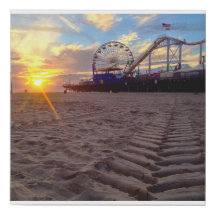 Venice Beach Sunsets Santa Monica Pier Faux Canvas