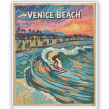 Venice Beach Surf California Vintage Bold Colors