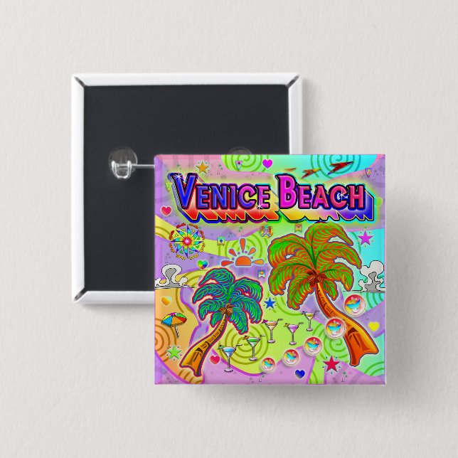 Venice Beach Vacation Target Button (Front & Back)