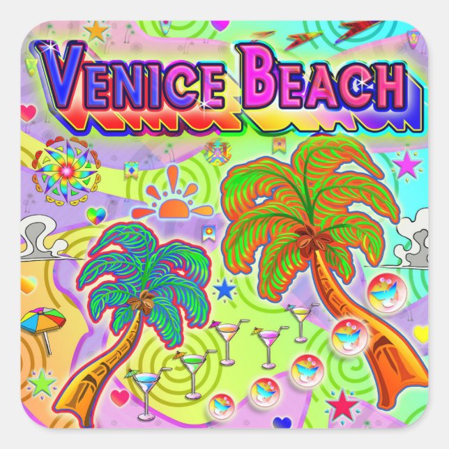 Venice Beach Vacation Target Sticker (Front)