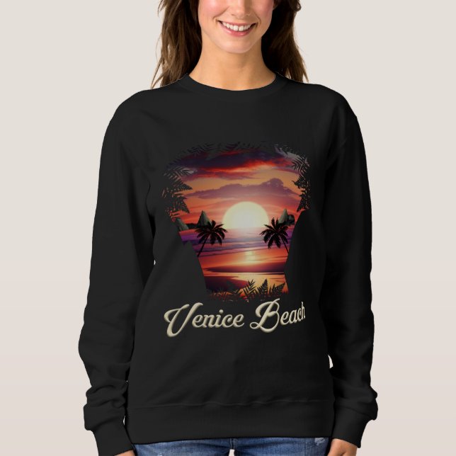 Venice Beach Vibrant Sunset Los Angeles California Sweatshirt (Front)