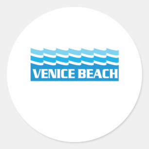 Venice Beach Waves Classic Round Sticker