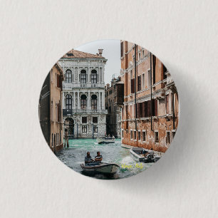 Venice Boat Canal 3 Cm Round Badge